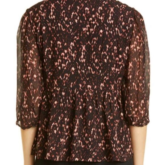 NWT BA&SH Puzy Peplum Top In Noir - size M - Picture 6 of 11